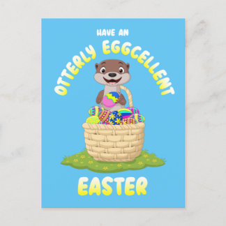 Postal Festiva Huevo de Pascua Otter, Personalizado totalmente Eg