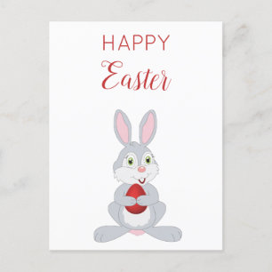 Postal Festiva Huevo de Pascua Roja