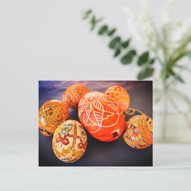 Postal Festiva Huevo ucraniano de Pascua (Anverso de pie)