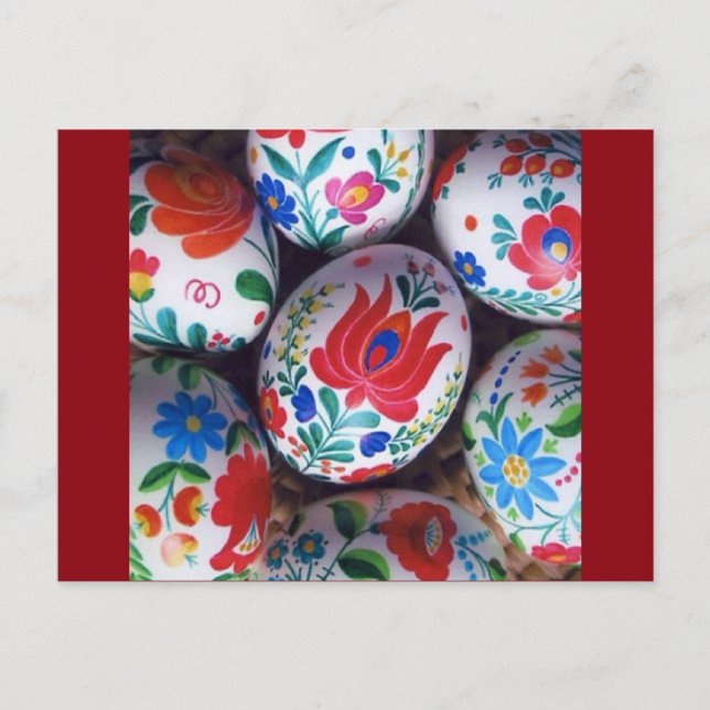 Postal Festiva Huevos de Kalocsai del húngaro de los saludos de (Anverso)