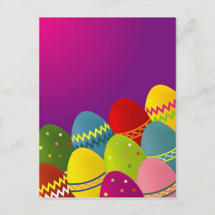 Postal Festiva Huevos de Pascua coloridos