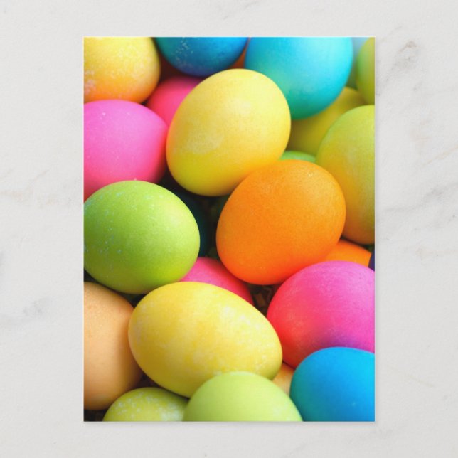 Postal Festiva Huevos de Pascua coloridos (Anverso)