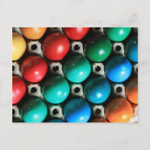 Postal Festiva Huevos de Pascua coloridos en Cartón