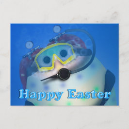 Postal Festiva Huevos de Pascua de Buceo de Scuba