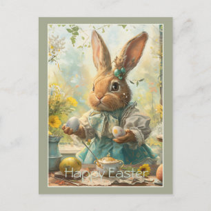 Postal Festiva Huevos de Pascua de conejito lindo