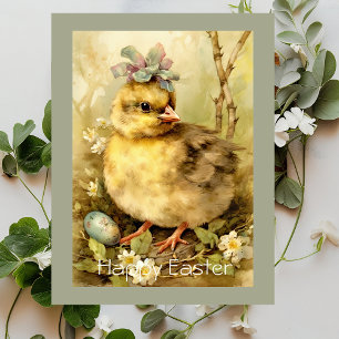 Postal Festiva Huevos de Pascua de Pollo Bosque