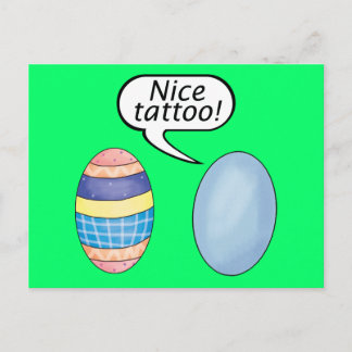 Postal Festiva Huevos de Pascua de Tattoo bonitos