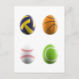 Postal Festiva huevos de pascua deportiva