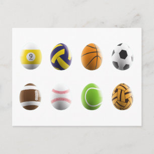 Postal Festiva huevos de pascua deportiva