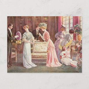 Postal Festiva Huevos de Pascua en Town, 1908
