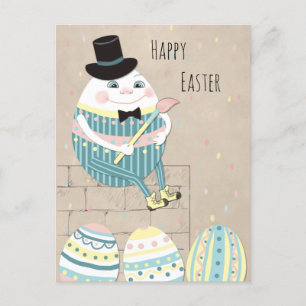Postal Festiva Huevos de Pascua lindos & Humpty Dumpty