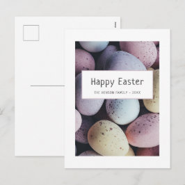 Postal Festiva Huevos de Pascua Pastel Feliz Pascua Familia