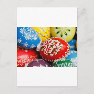Postal Festiva Huevos de Pascua Patrón de Vacaciones Colorido Art
