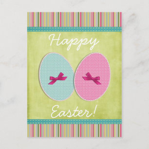 Postal Festiva Huevos de Pascua raspando colorido