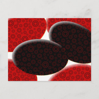 Postal Festiva Huevos de Pascua rojos y negros