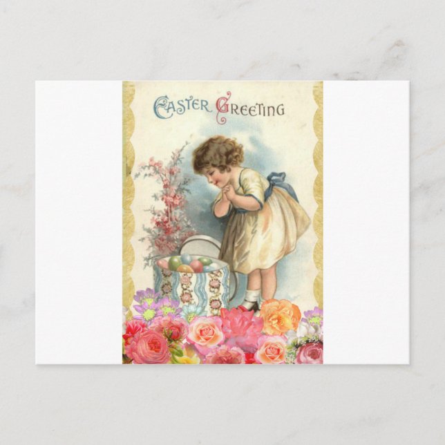 Postal Festiva huevos de pascua victorianos (Anverso)