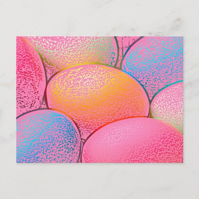 Postal Festiva Huevos pastel multicolores de Pascua (Anverso)