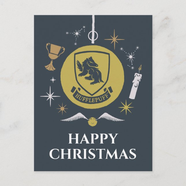 Postal Festiva HUFFLEPUFF™ Holiday Bauble Graphic (Anverso)