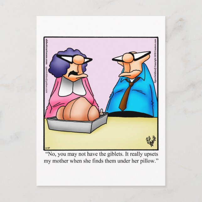 Postal Festiva Humor de Acción de Gracias Postcard "Spectickles" (Anverso)