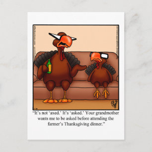 Postal Festiva Humor de Acción de Gracias Postcard "Spectickles"