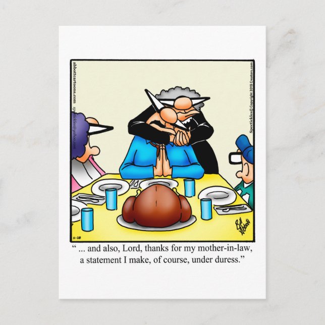 Postal Festiva Humor de Acción de Gracias Postcard "Spectickles" (Anverso)