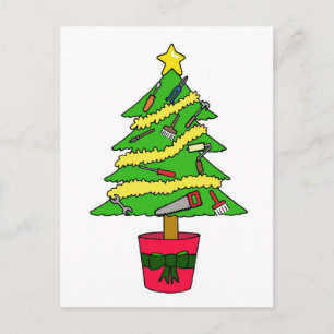 Postal Festiva Humor de Navidades Handyman Happy