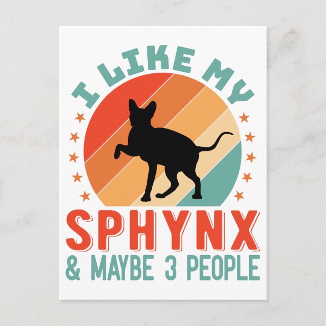 Postal Festiva Humor de propietario de gato sin pelo canadiense (Anverso)