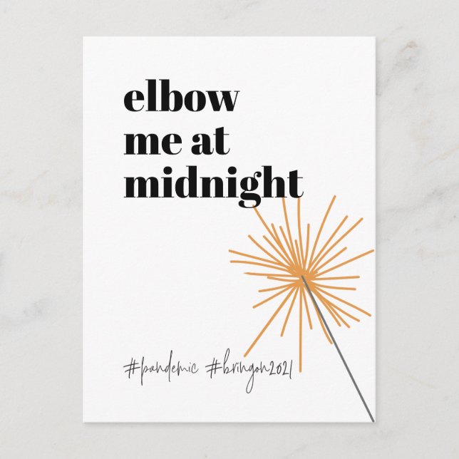 Postal Festiva Humor divertido de Año Nuevo socialmente Distante  (Anverso)