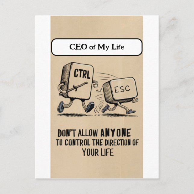 Postal Festiva Humor divertido de oficina: CEO de My Life Postcar (Anverso)