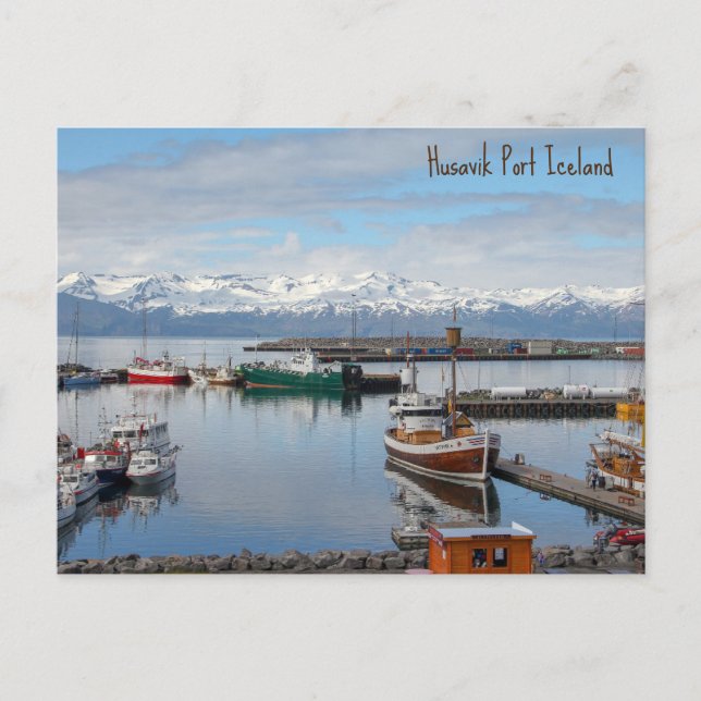 Postal Festiva Husavik Port Islandia (Anverso)