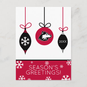 Postal Festiva Huskies de Illinois   Navidades