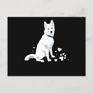 Postal Festiva Husky Husky Siberiano Perro de Nieve Blanco Dulce