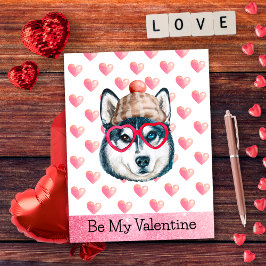 Postal Festiva Husky siberiano sé mi perro del día de San Valentí