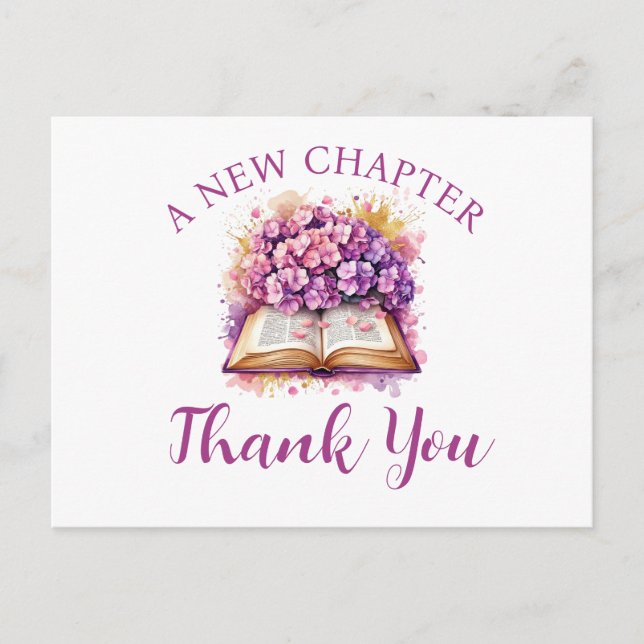 Postal Festiva Hydrangea Bridal Shower Gracias Postcard (Anverso)
