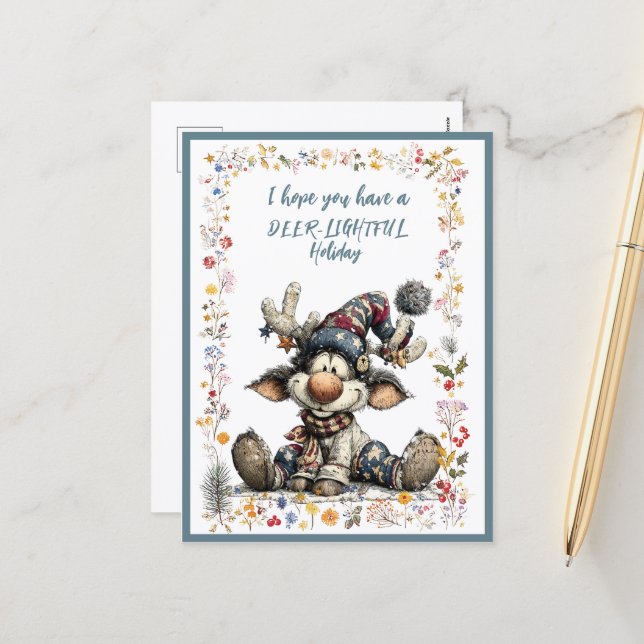 Postal Festiva I Hope You Have A DEER-LIGHTFUL Holiday (Anverso/Reverso In Situ)