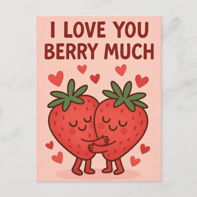 Postal Festiva I Love You Berry Much (Anverso)