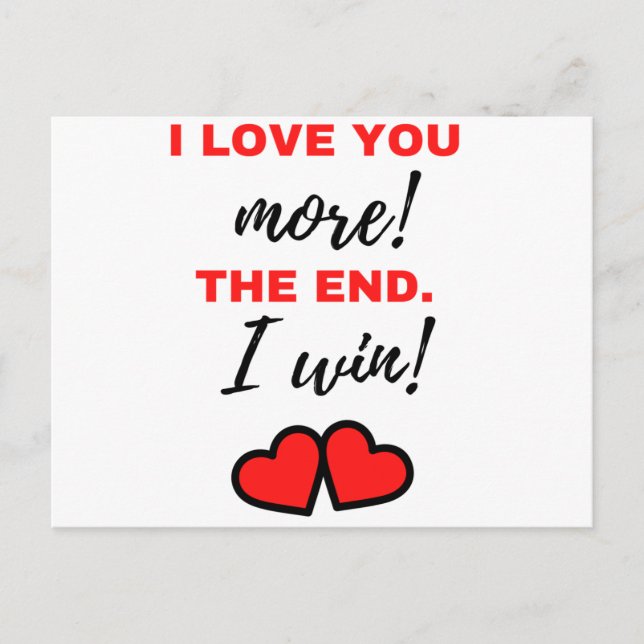 Postal Festiva I Love You More! The End. I Win! Black (Anverso)