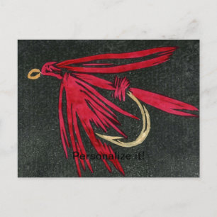 Postal Festiva "Ibis Rojo" pesca con mosca clásica, atado con mos