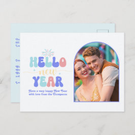 Postal Festiva Ice Pop Retro New Year Retro Modern Blue Photo