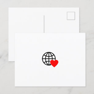Postal Festiva Icono del Globo de Amor Mundial   Diseño de verano