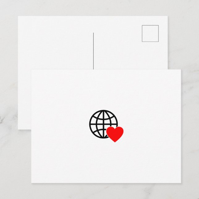 Postal Festiva Icono del Globo de Amor Mundial | Diseño de verano (Anverso / Reverso)