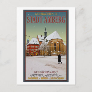 Postal Festiva Iglesia de Amberg Weihnachten