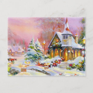 Postal Festiva Iglesia de los navidades