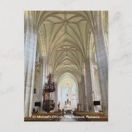Postal Festiva Iglesia de San Miguel, Cluj-Napoca, Rumania, en un