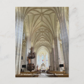 Postal Festiva Iglesia de San Miguel, Cluj-Napoca, Rumania, en un