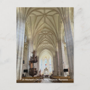 Postal Festiva Iglesia de San Miguel, Cluj-Napoca, Rumania, en un