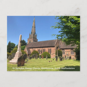 Postal Festiva Iglesia de St Benedict Biscop Wombourne Staffordsh
