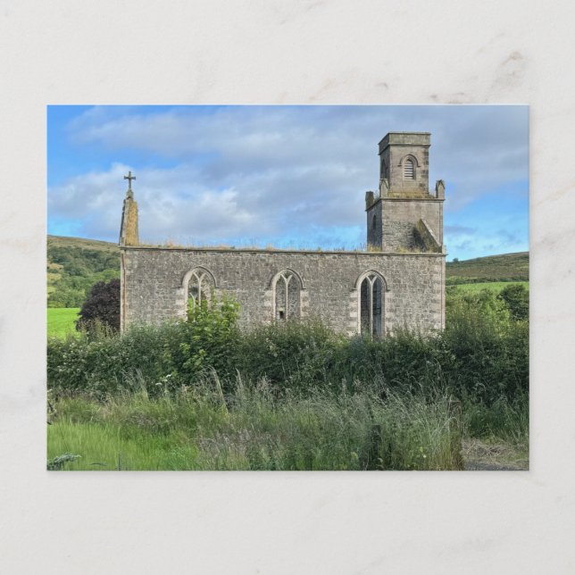 Postal Festiva Iglesia Derelict de St. Colmac Isla de Bute Scotla (Anverso)