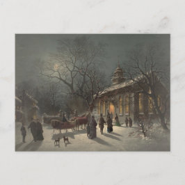 Postal Festiva Iglesia en la víspera de los Navidades
