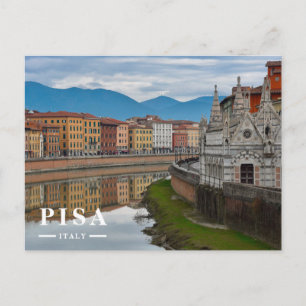 Postal Festiva Iglesia Santa Maria della Spina Río Arno Pisa